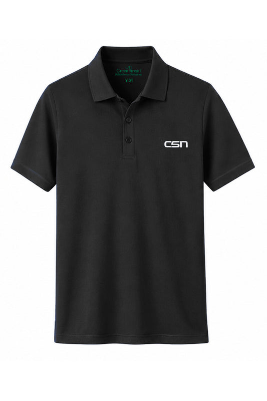 Boys Short Sleeve Performance Polo- Black