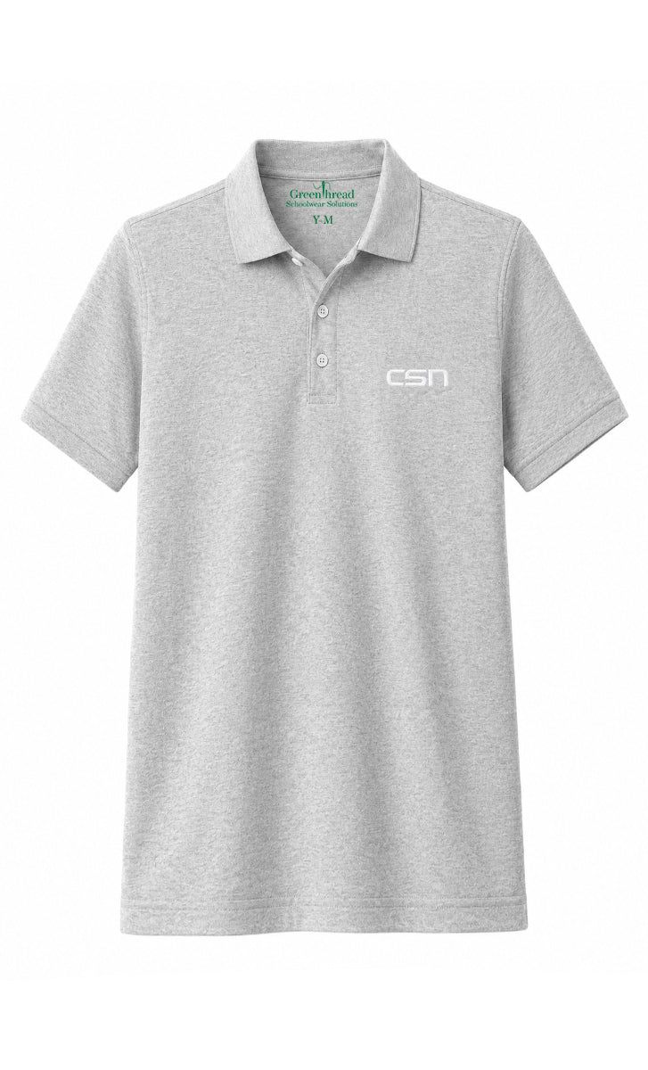 Boys Short Sleeve Performance Polo- Heather Gray