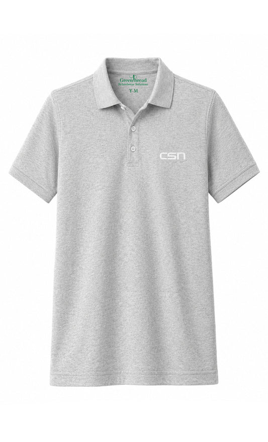 Boys Short Sleeve Performance Polo- Heather Gray