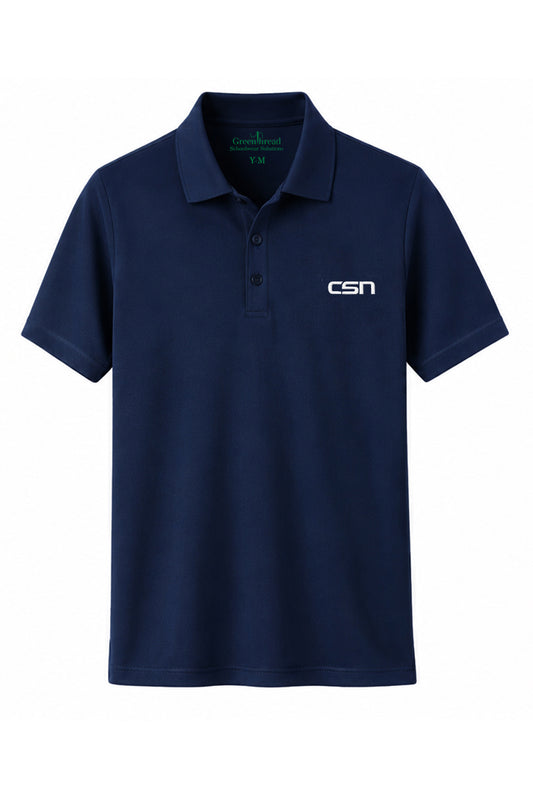 Boys Short Sleeve Performance Polo- Navy