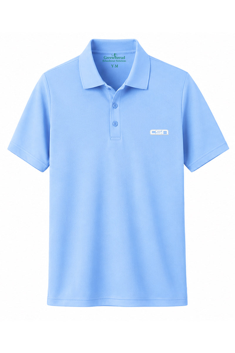 Boys Short Sleeve Cotton Piqué Polo- Sky Blue