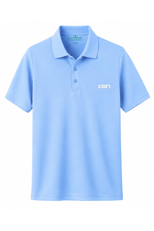 Boys Short Sleeve Cotton Piqué Polo- Sky Blue