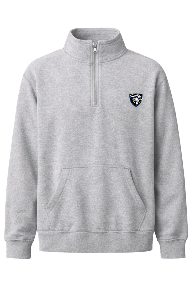 French Terry Quarter-Zip Unisex Pullover- Heather Gray