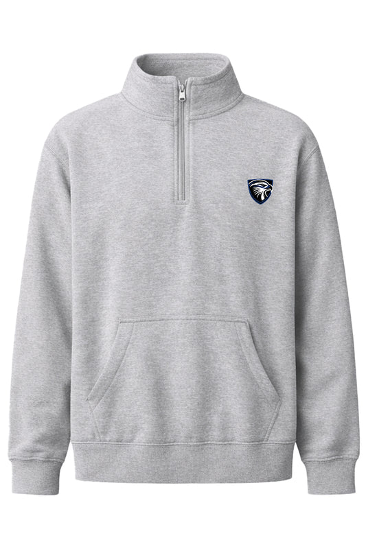 French Terry Quarter-Zip Unisex Pullover- Heather Gray