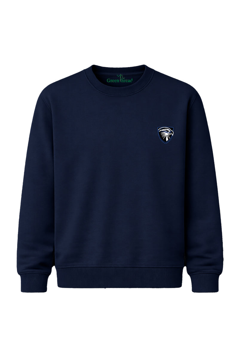 French Terry Unisex Crewneck Pullover- Navy
