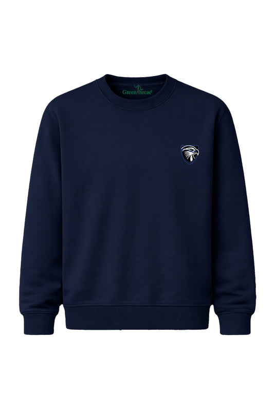French Terry Unisex Crewneck Pullover- Navy