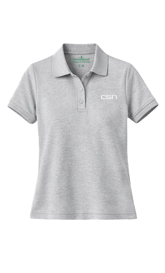 Girls Short Sleeve Performance Polo- Heather Gray