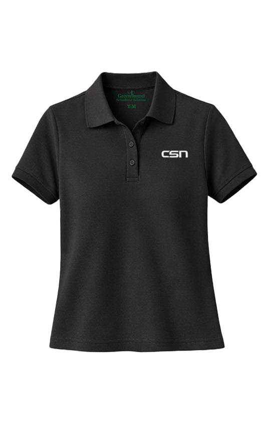 Girls Short Sleeve Performance Polo- Black